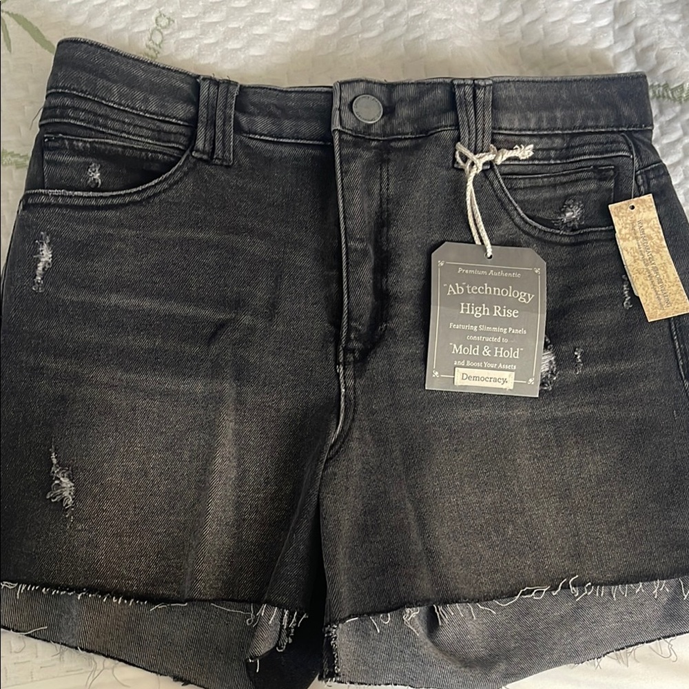 Democracy Black High Rise Denim Shorts